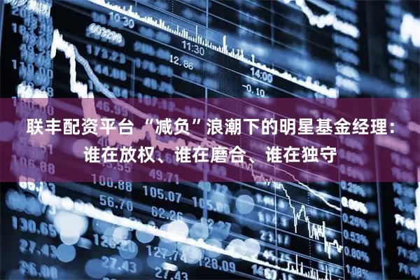 联丰配资平台 “减负”浪潮下的明星基金经理:谁在放权、谁在磨合、谁在独守